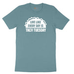 Live Like Every Day is Taco Tuesday Ladies Short Sleeve Tee - Surf Blackout
