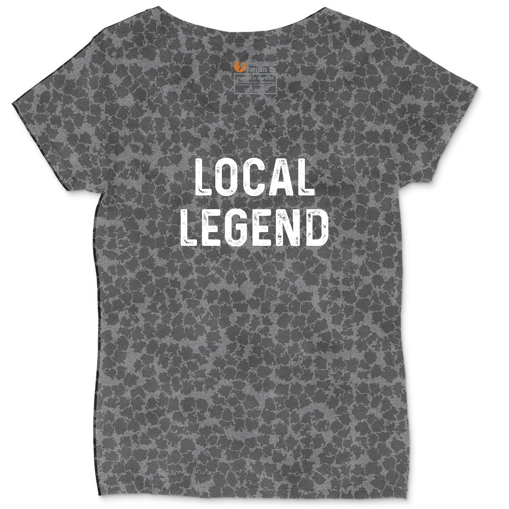 Local Legend - Mens & Ladies T-Shirt Ladies Curvy Tee - Black Leopard