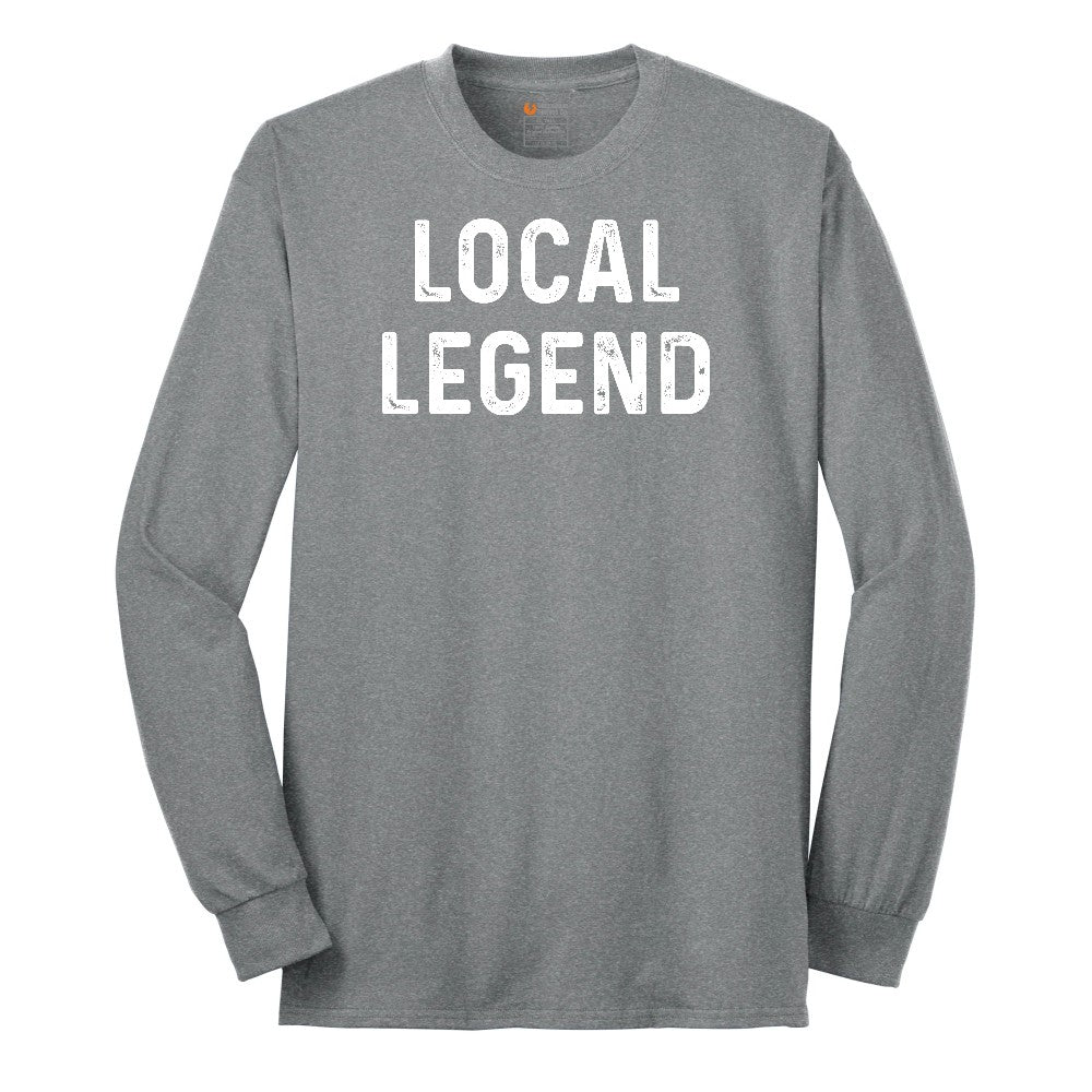 Local Legend - Mens & Ladies T-Shirt Long Sleeve Tee - Athletic Grey