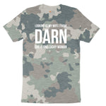 Looking at My Wife I Think Darn She is One Lucky Woman Ladies Short Sleeve Tee - Vintage Camo