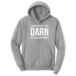 Looking at My Wife I Think Darn She is One Lucky Woman - Mens & Ladies T-Shirt Hoodie - Athletic Heather