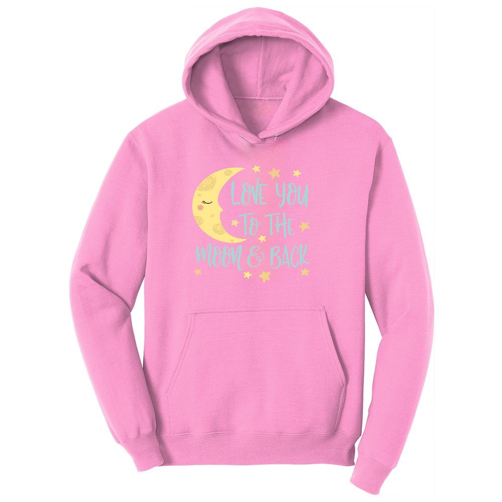 Love You to the Moon and Back Toddler Hoodie - Candy Pink