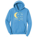 Love You to the Moon and Back Youth Hoodie - Aquatic Blue