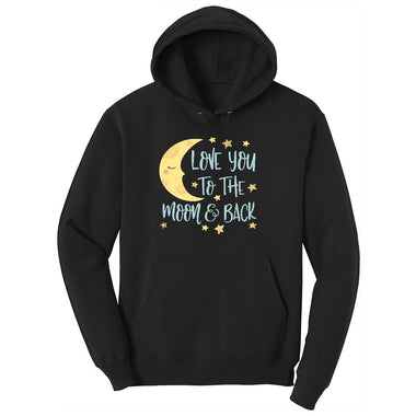 Love You to the Moon and Back Youth Hoodie - Jet Black