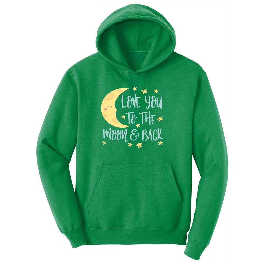 Love You to the Moon and Back Youth Hoodie - Kelly Green