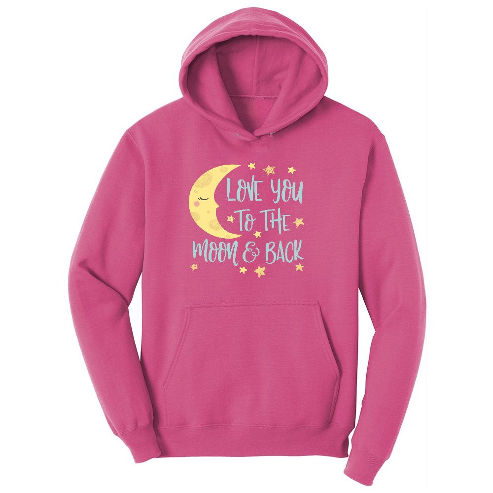 Love You to the Moon and Back Youth Hoodie - Sangria