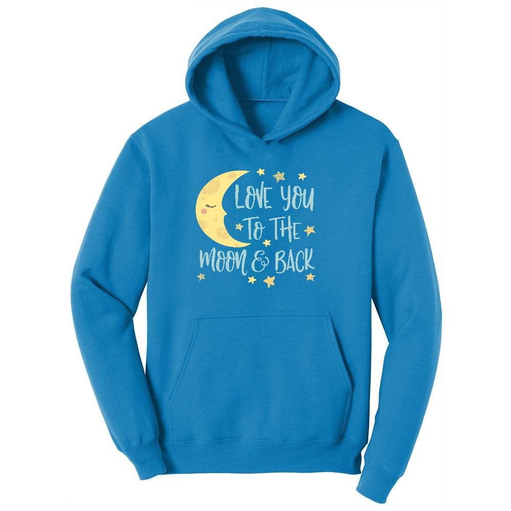 Love You to the Moon and Back Youth Hoodie - Sapphire