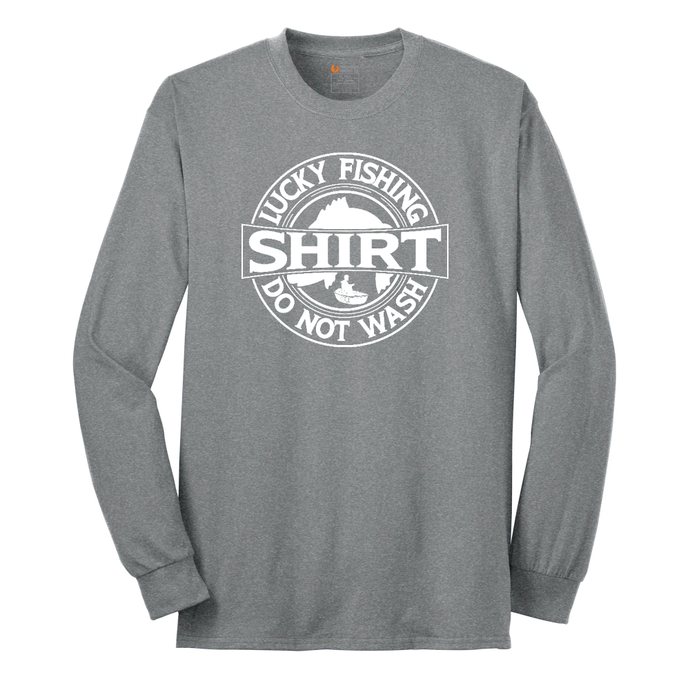Lucky Fishing Shirt Do Not Wash long sleeve - Athletic Grey