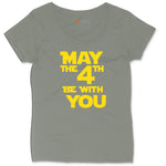 May the 4th Be With You Ladies Curvy Tee - Bamboo Blackout