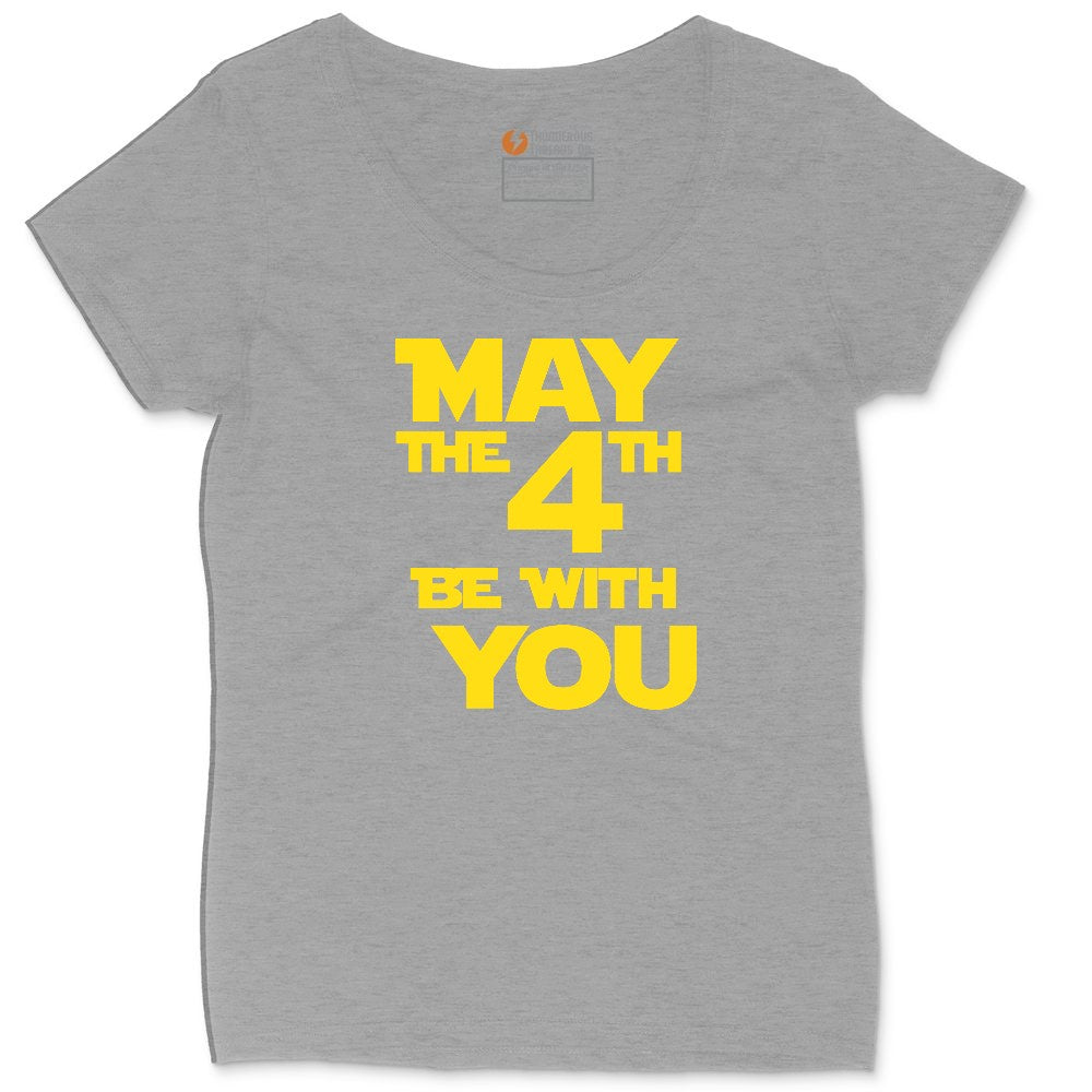 May the 4th Be With You Ladies Curvy Tee - Granite Heather