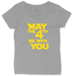 May the 4th Be With You Ladies Curvy Tee - Granite Heather