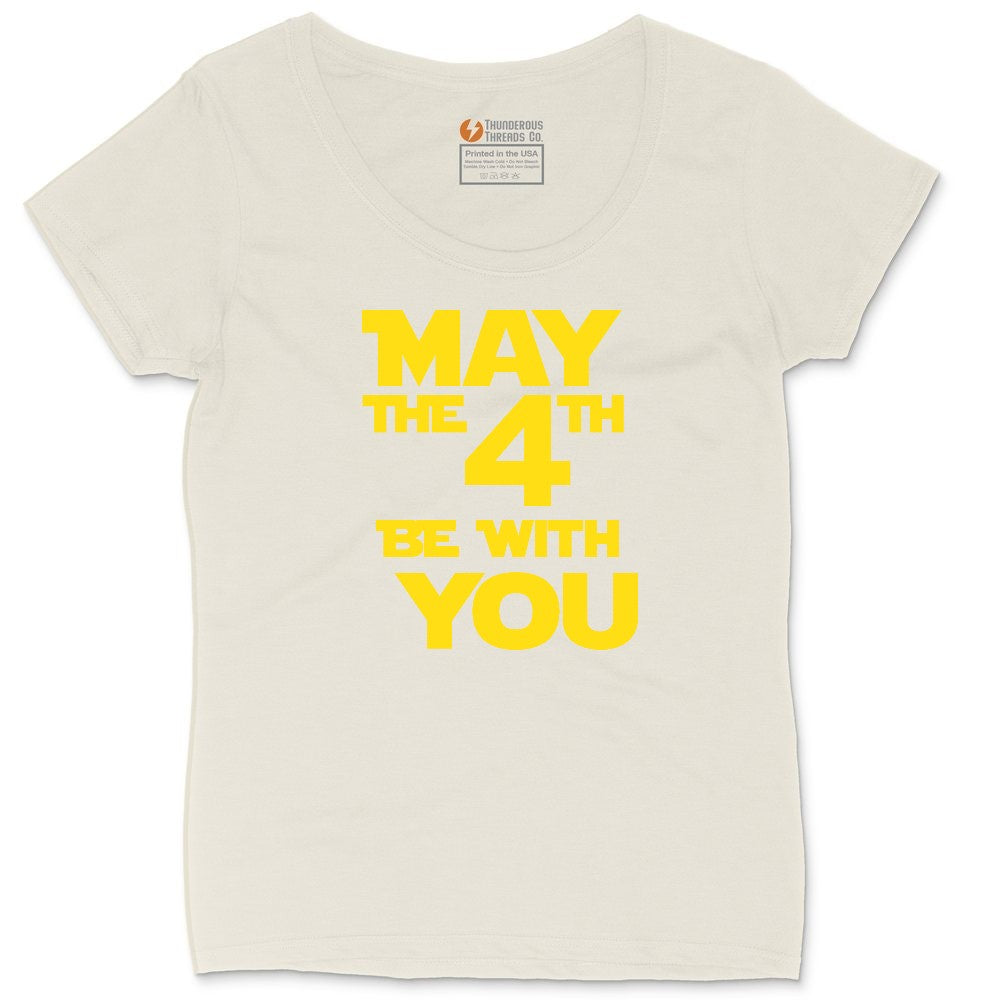 May the 4th Be With You Ladies Curvy Tee - Natural Heather