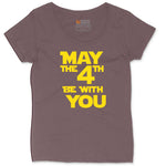 May the 4th Be With You Ladies Curvy Tee - Sangria Blackout