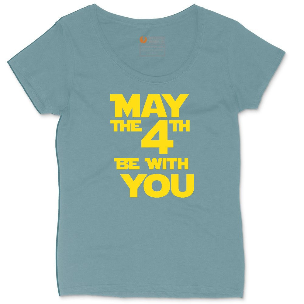 May the 4th Be With You Ladies Curvy Tee - Surf Blackout