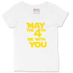 May the 4th Be With You Ladies Curvy Tee - White