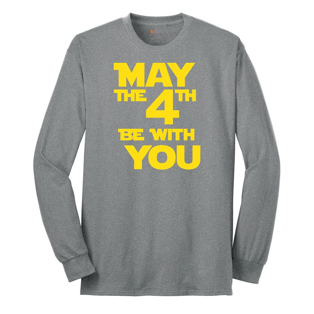 May the 4th Be With You Long Sleeve Tee - Athletic Grey