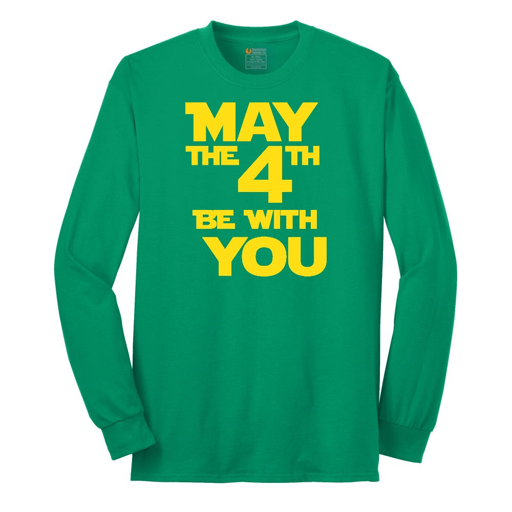 May the 4th Be With You Long Sleeve Tee - Kelly Green