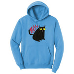 Meh Cat Design Ladies Hoodie - Aquatic Blue