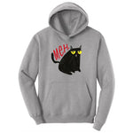 Meh Cat Design Ladies Hoodie - Athletic Heather