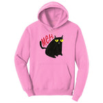 Meh Cat Design Ladies Hoodie - Candy Pink