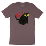 Meh Cat Design Ladies Short Sleeve Tee - Sangria Blackout