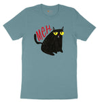 Meh Cat Design Ladies Short Sleeve Tee - Surf Blackout