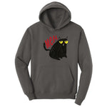 Meh Cat Design Hoodie - Charcoal
