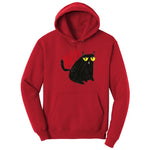 Meh Cat Design Hoodie - Red
