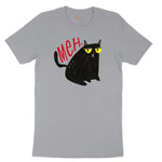 Meh Cat Design Short Sleeve Tee - Athletic Heather Grey