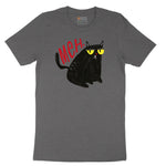 Meh Cat Design Short Sleeve Tee - Dark Heather Grey
