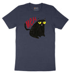 Meh Cat Design Short Sleeve Tee - Heather Navy