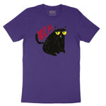 Meh Cat Design Short Sleeve Tee - Team Purple