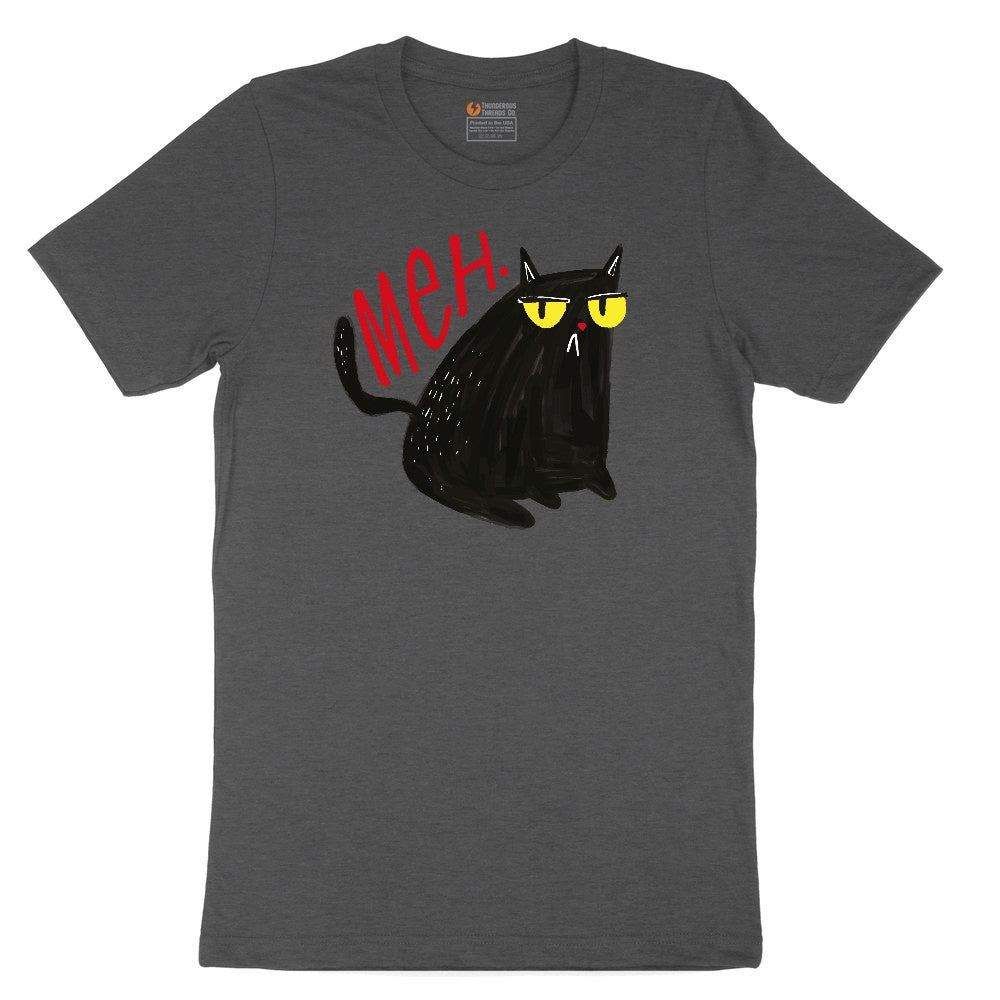 Meh Cat Design Toddler Short Sleeve Tee - Dark Heather Grey
