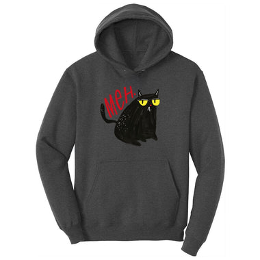 Meh Cat Design Youth Hoodie - Dark Heather Grey