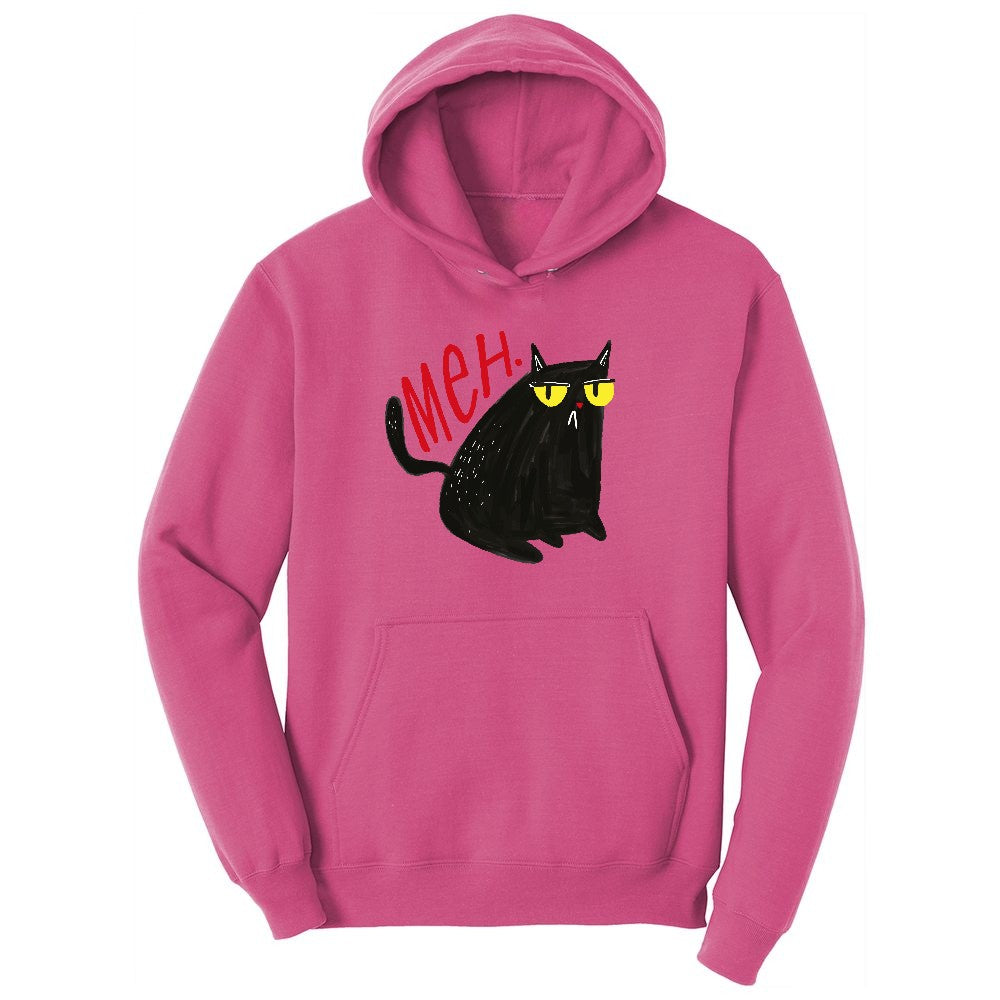 Meh Cat Design Youth Hoodie - Sangria