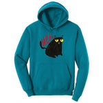 Meh Cat Design Youth Hoodie - Teal