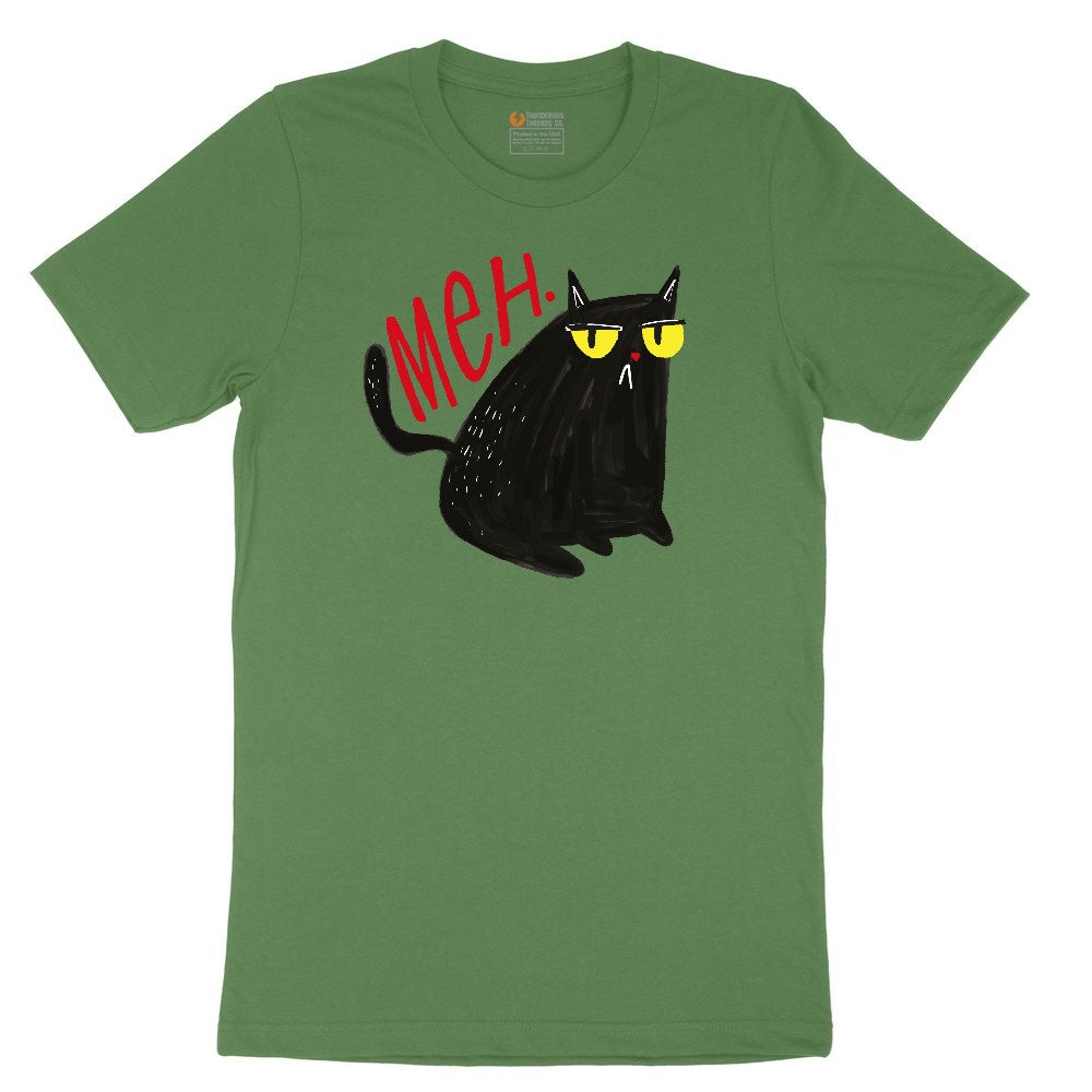 Meh Cat Design Youth Short Sleeve Tee - Athletic Kelly