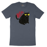 Meh Cat Design Youth Short Sleeve Tee - Heather Navy
