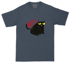 Meh Cat tall t-shirt for men in Heather Navy