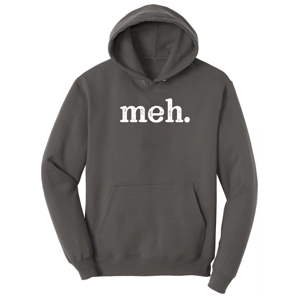 Meh - Mens & Ladies T-Shirt Hoodie - Charcoal