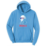 Merica George Washingtong Version Ladies Hoodie - Aquatic Blue