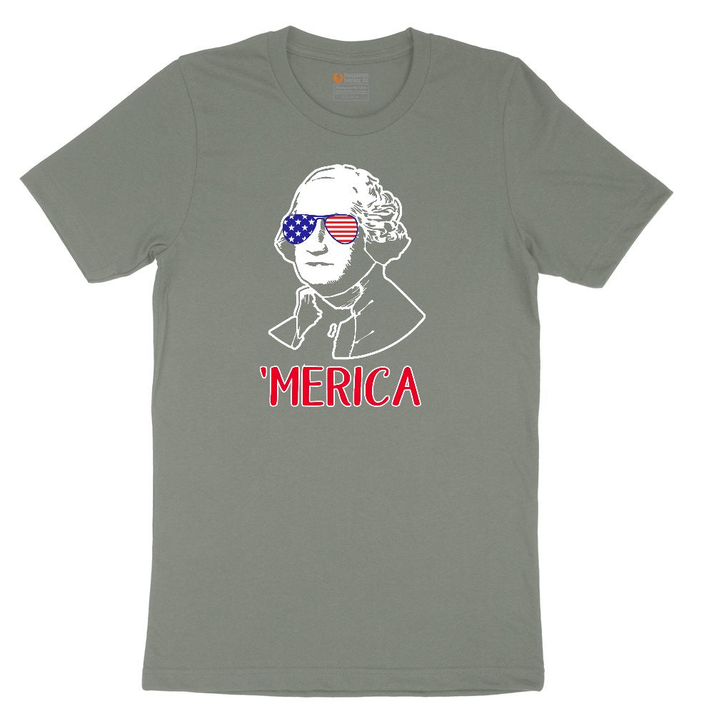 Merica George Washingtong Version Ladies Short Sleeve Tee - Bamboo Blackout