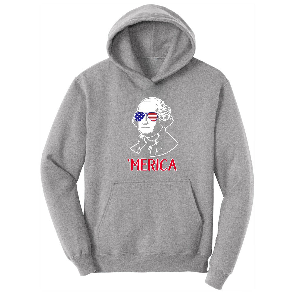 Merica George Washingtong Version Hoodie - Athletic Heather
