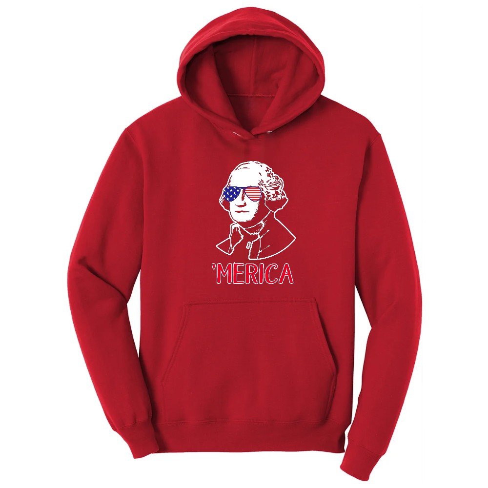 Merica George Washingtong Version Hoodie - Red