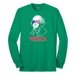 Merica George Washingtong Version Long Sleeve Tee - Kelly Green