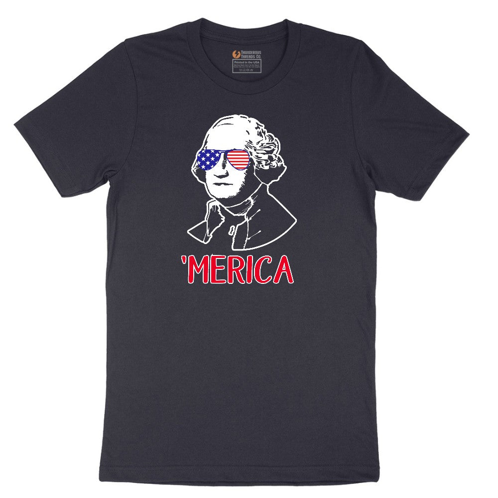 Merica George Washingtong Version Short Sleeve Tee - Deep Navy