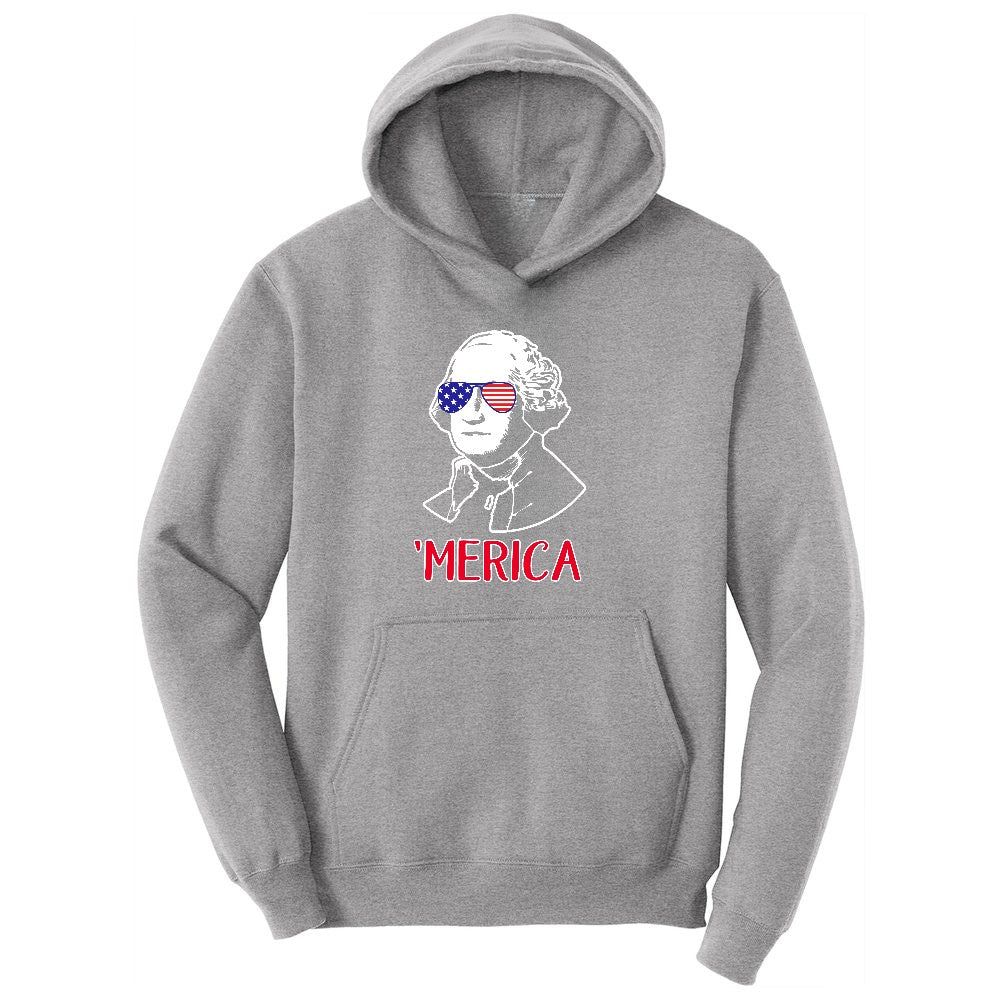 Merica George Washingtong Version Toddler Hoodie - Athletic Heather
