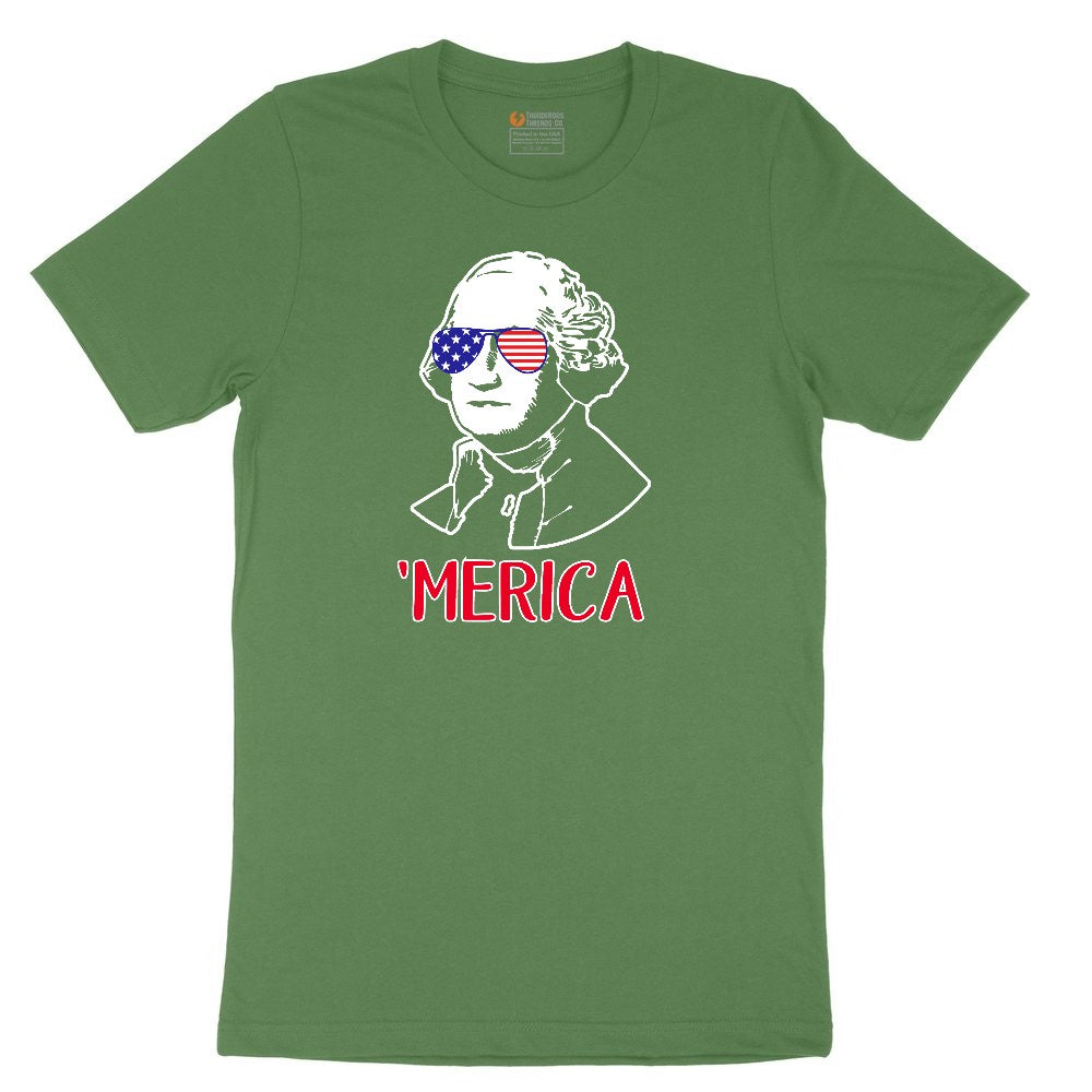 Merica George Washingtong Version Toddler Short Sleeve Tee - Athletic Kelly