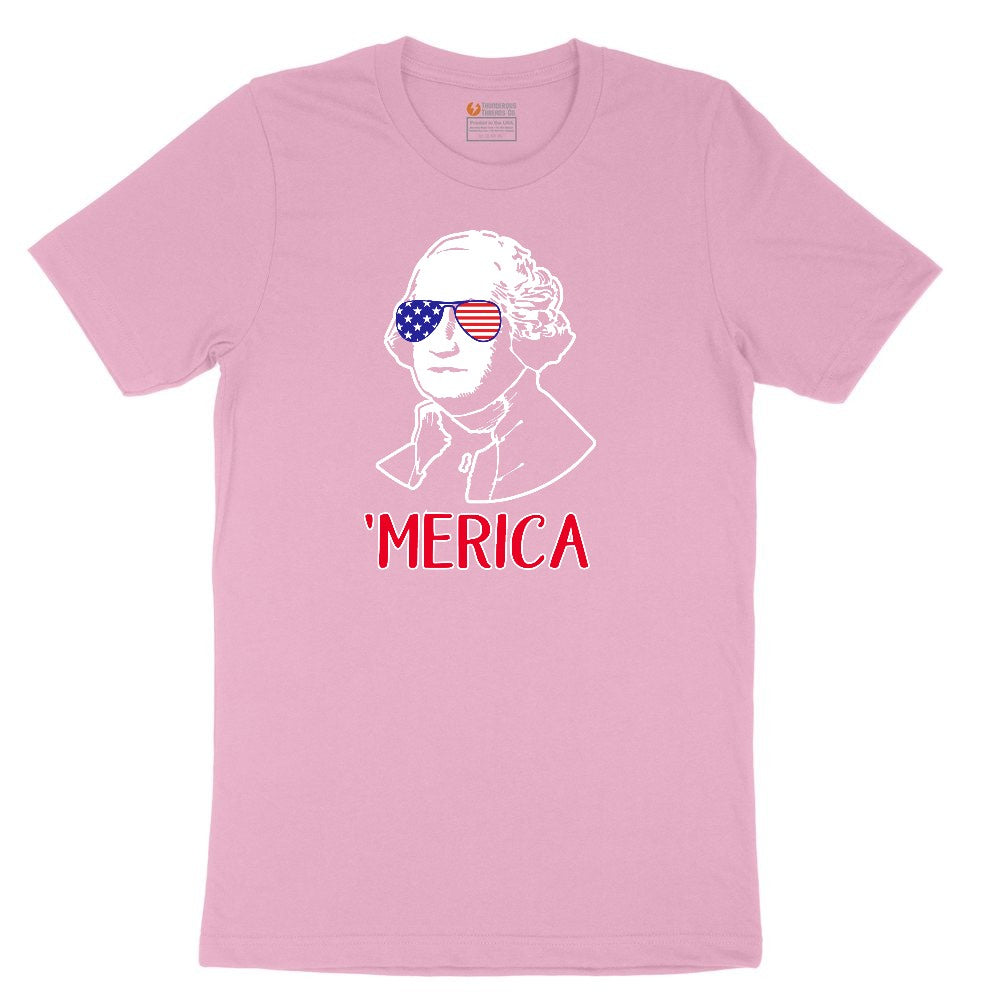 Merica George Washingtong Version Toddler Short Sleeve Tee - Candy Pink