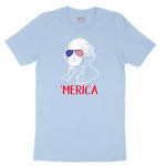 Merica George Washingtong Version Toddler Short Sleeve Tee - Light Blue